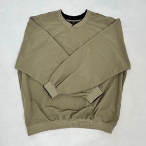 Antigua Men’s L Brown Windbreaker Pullover Long Sleeve V‑Neck Lightweight